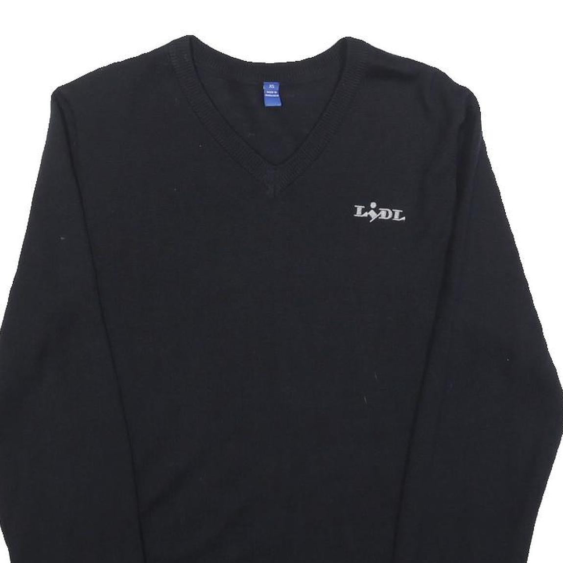 Mens Black Wool Blend V-Neck Plain Jumper XS Slim Fit Comfortable Warm