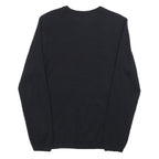 Mens Black Wool Blend V-Neck Plain Jumper XS Slim Fit Comfortable Warm