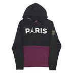 AIR JORDAN Mens Black & Burgundy Paris Pullover Hoodie XS Cotton Blend
