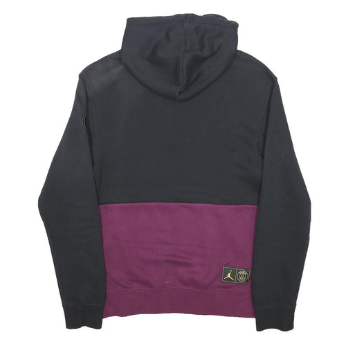 AIR JORDAN Mens Black & Burgundy Paris Pullover Hoodie XS Cotton Blend