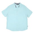 NAUTICA Mens Blue Plain Shirt XL Cotton Blend Casual Short Sleeve Comfortable