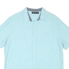NAUTICA Mens Blue Plain Shirt XL Cotton Blend Casual Short Sleeve Comfortable