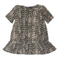 DOROTHY PERKINS Womens Beige & Black Printed Basic Top Short Sleeve Round Neck