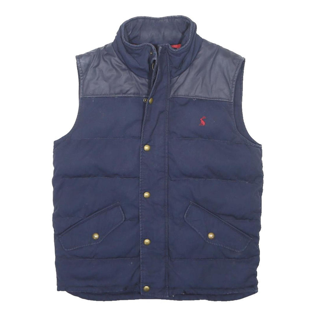 JOULES Mens Navy Blue Zip Up Quilted Jacket M Cotton Casual Outerwear
