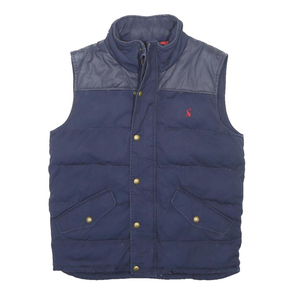 JOULES Mens Navy Blue Zip Up Quilted Jacket M Cotton Casual Outerwear
