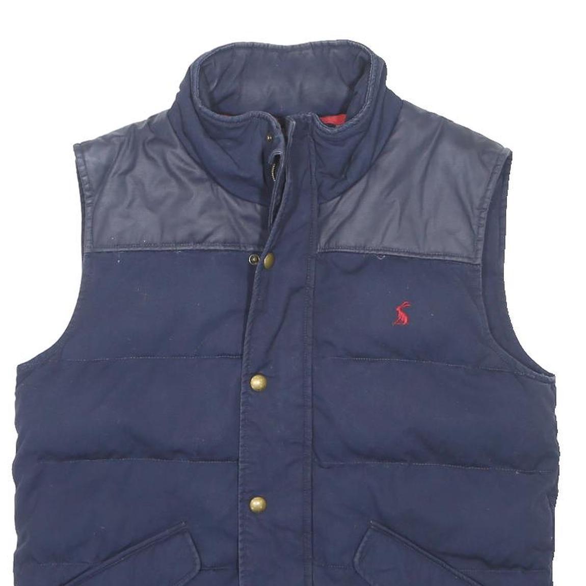 JOULES Mens Navy Blue Zip Up Quilted Jacket M Cotton Casual Outerwear