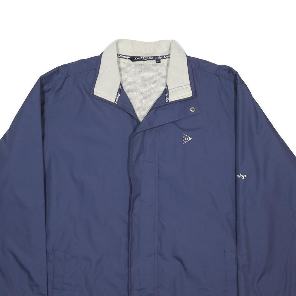 DUNLOP Mens Navy Blue Polyester Zip Jacket L Lightweight Sportswear Outerwear