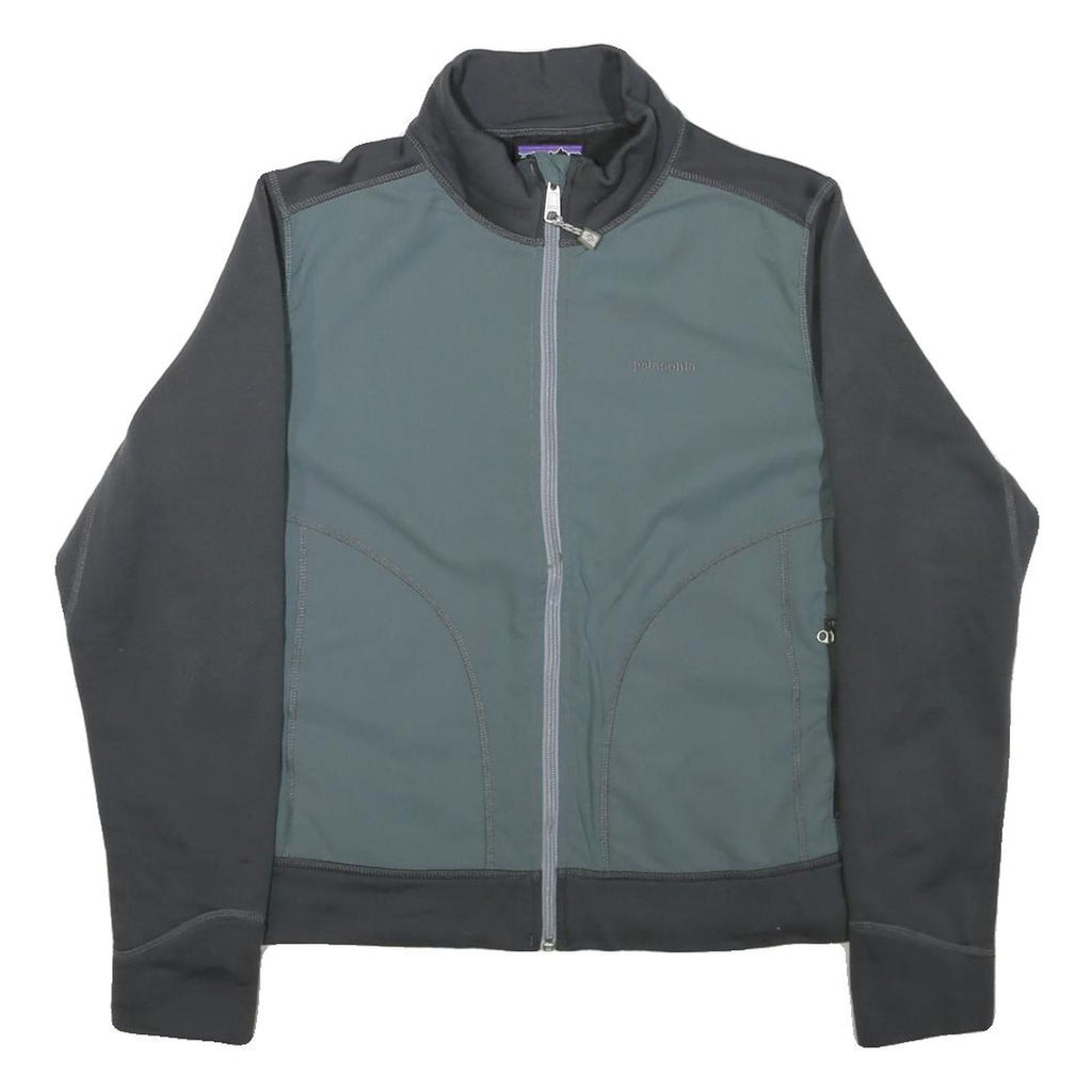 PATAGONIA Womens Grey & Black Jacket M Polyester Blend Plain Zip Outdoor Casual