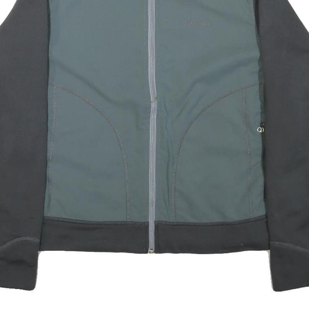 PATAGONIA Womens Grey & Black Jacket M Polyester Blend Plain Zip Outdoor Casual