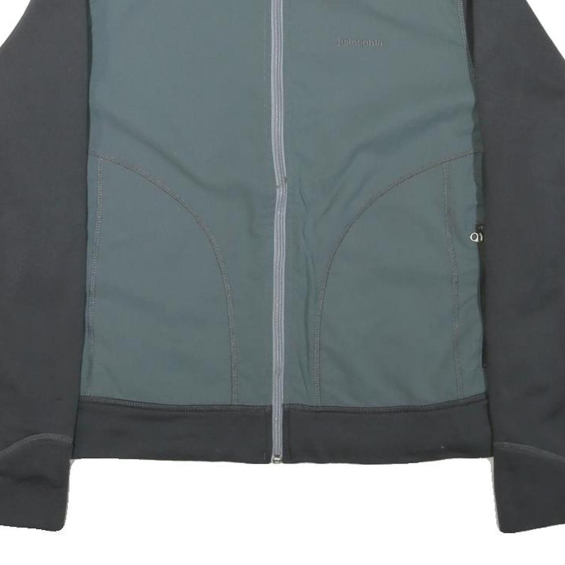 PATAGONIA Womens Grey & Black Jacket M Polyester Blend Plain Zip Outdoor Casual