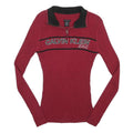 CALVIN KLEIN JEANS Womens Red Patterned Pullover Jumper Quarter Zip Rib Knit M