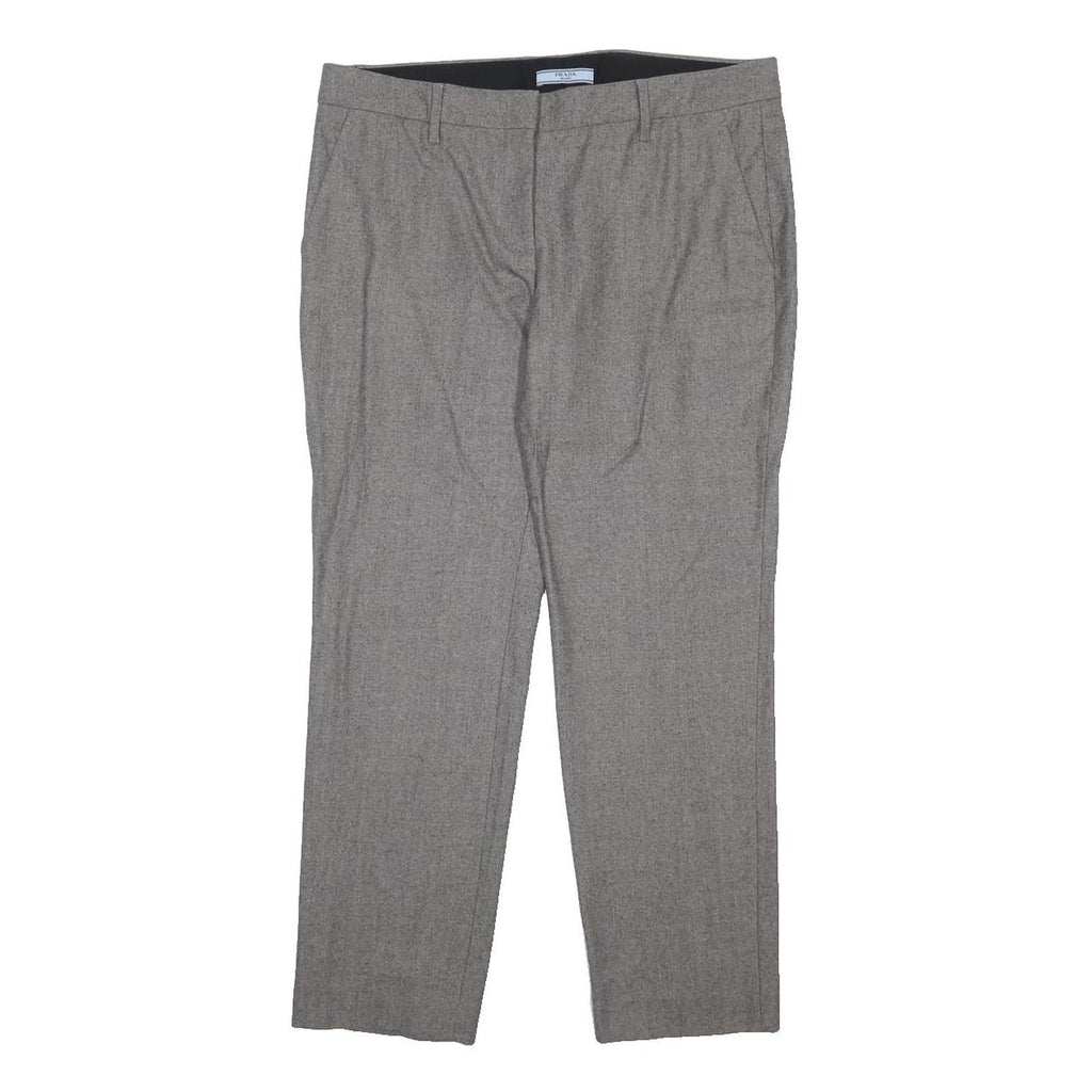 PRADA Womens Wool Grey Regular Fit Trousers W34 L27 Classic Smart Workwear
