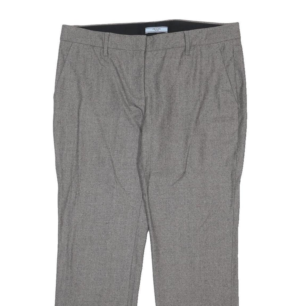 PRADA Womens Wool Grey Regular Fit Trousers W34 L27 Classic Smart Workwear