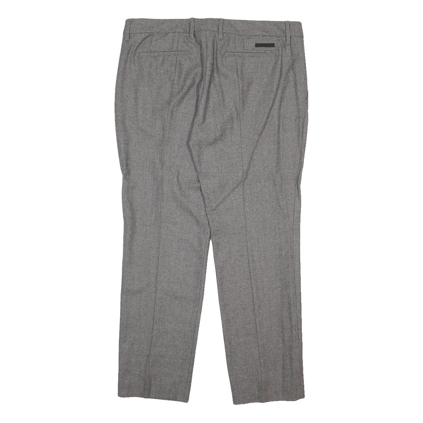 PRADA Womens Wool Grey Regular Fit Trousers W34 L27 Classic Smart Workwear