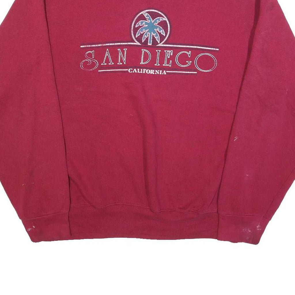 BVD Mens Red San Diego California Crew Neck 2XL Cotton Blend Sweatshirt