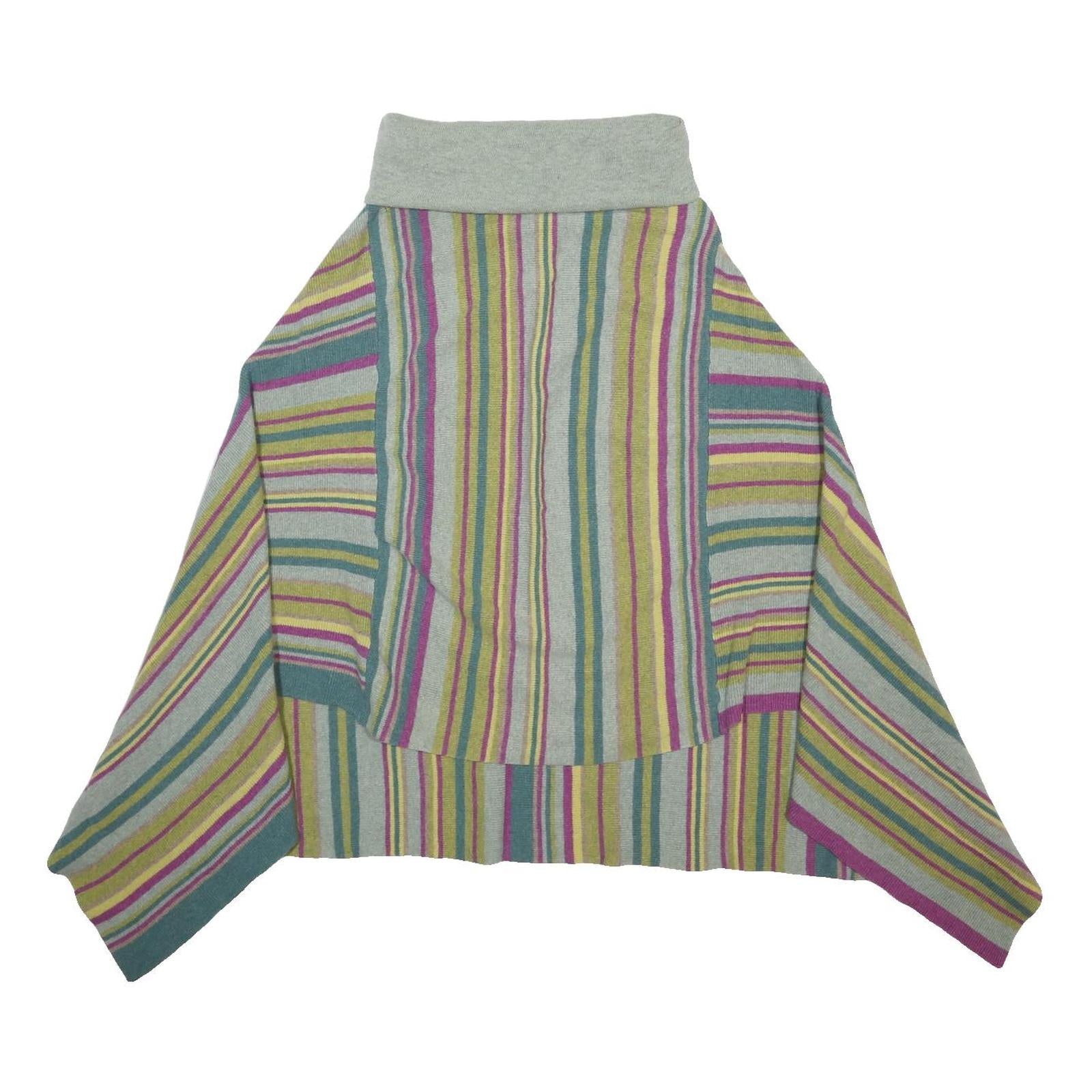 SEASALT Womens Grey & Multi Colour Striped Patterned Roll Neck Pullover Jumper L
