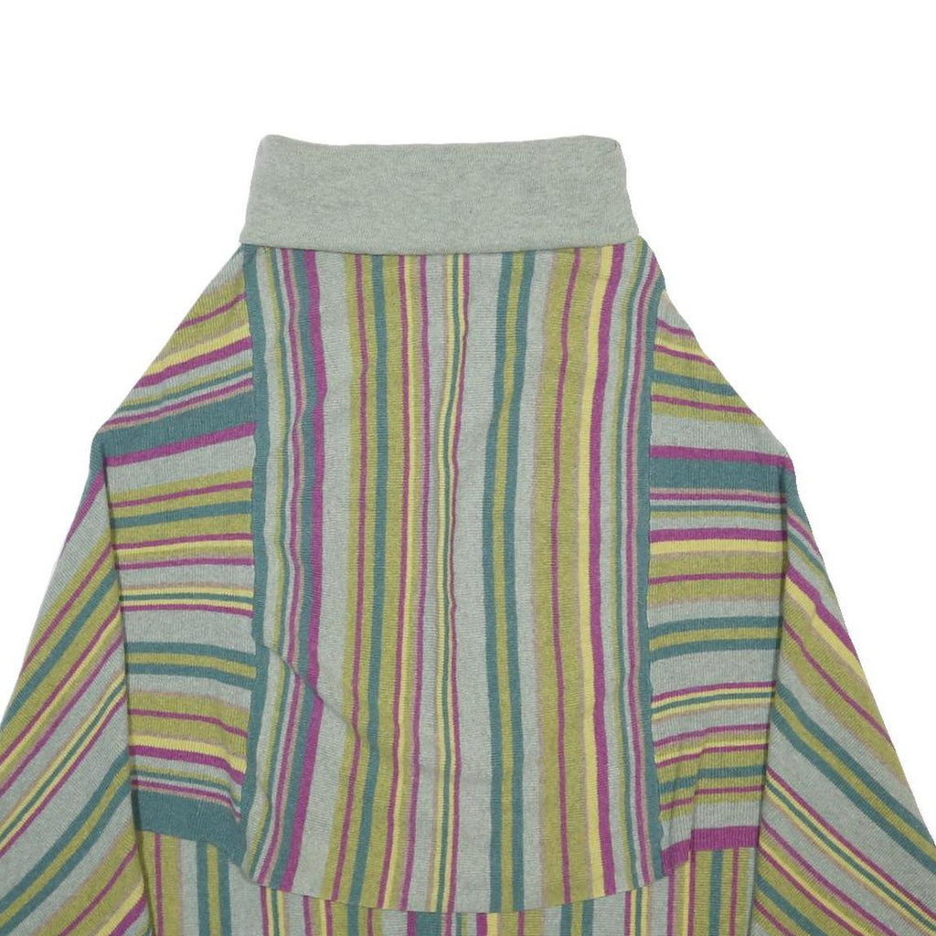 SEASALT Womens Grey & Multi Colour Striped Patterned Roll Neck Pullover Jumper L