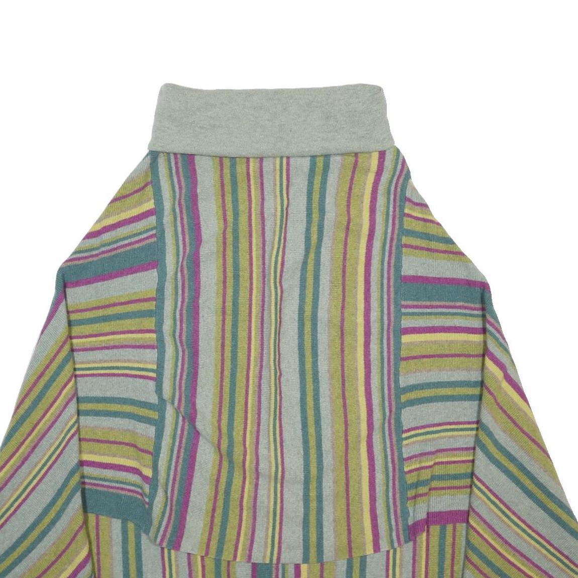 SEASALT Womens Grey & Multi Colour Striped Patterned Roll Neck Pullover Jumper L