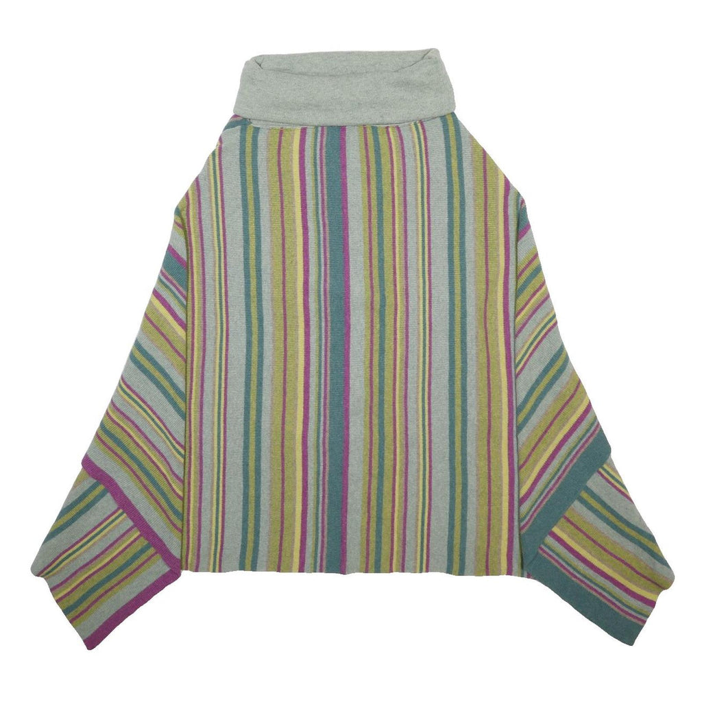 SEASALT Womens Grey & Multi Colour Striped Patterned Roll Neck Pullover Jumper L