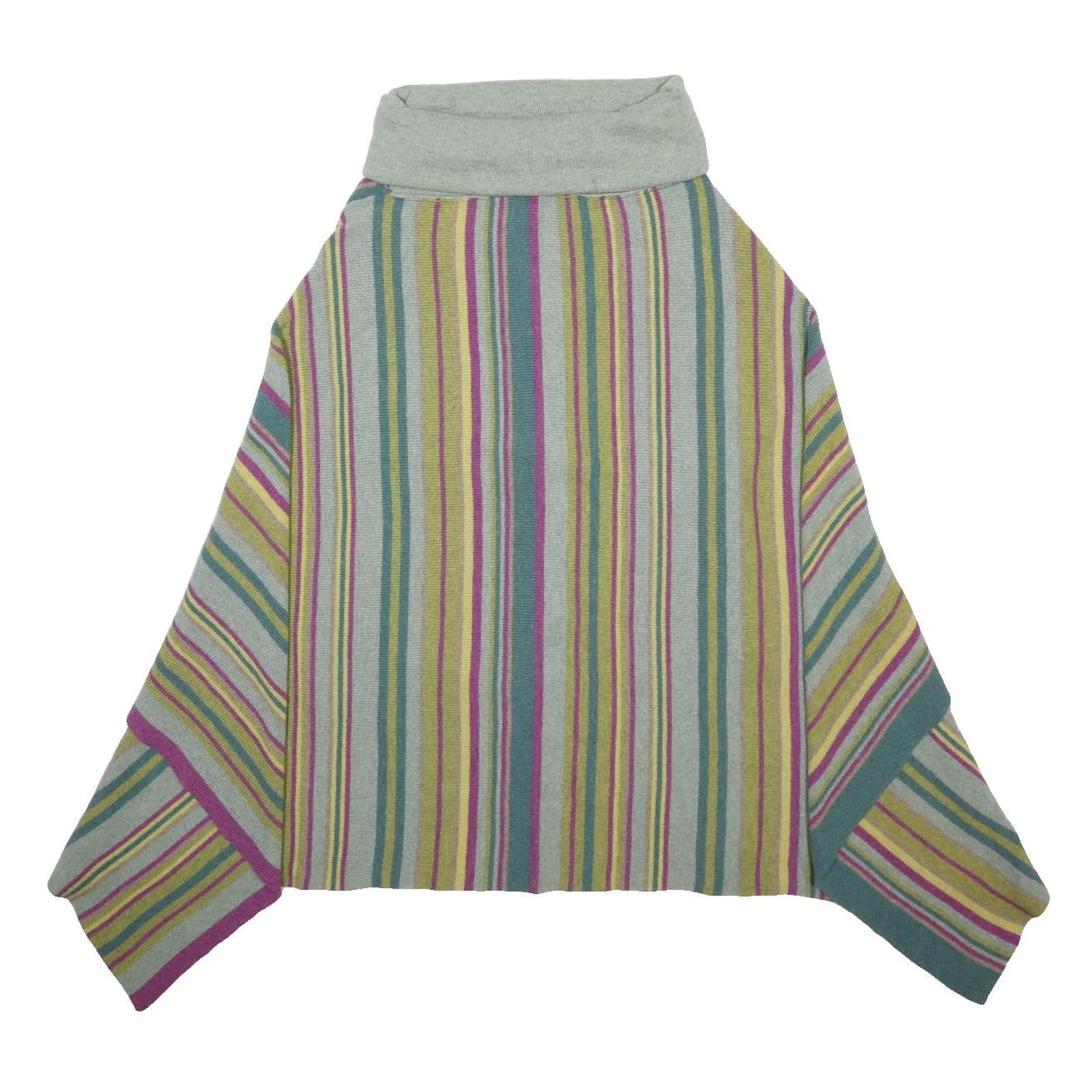 SEASALT Womens Grey & Multi Colour Striped Patterned Roll Neck Pullover Jumper L