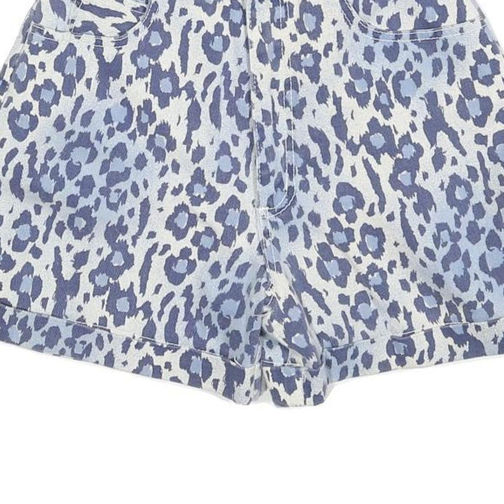 WEST SEAL Womens Shorts Blue & White Leopard Print XXS W24 Cotton Blend High