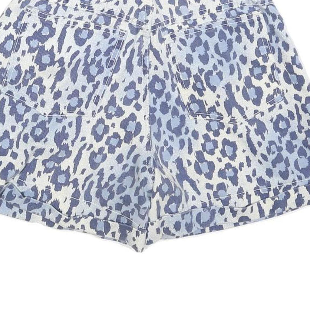 WEST SEAL Womens Shorts Blue & White Leopard Print XXS W24 Cotton Blend High