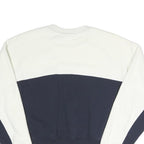 CHAMPION Womens White & Navy Crew Neck XS Colourblock Sweatshirt Pullover