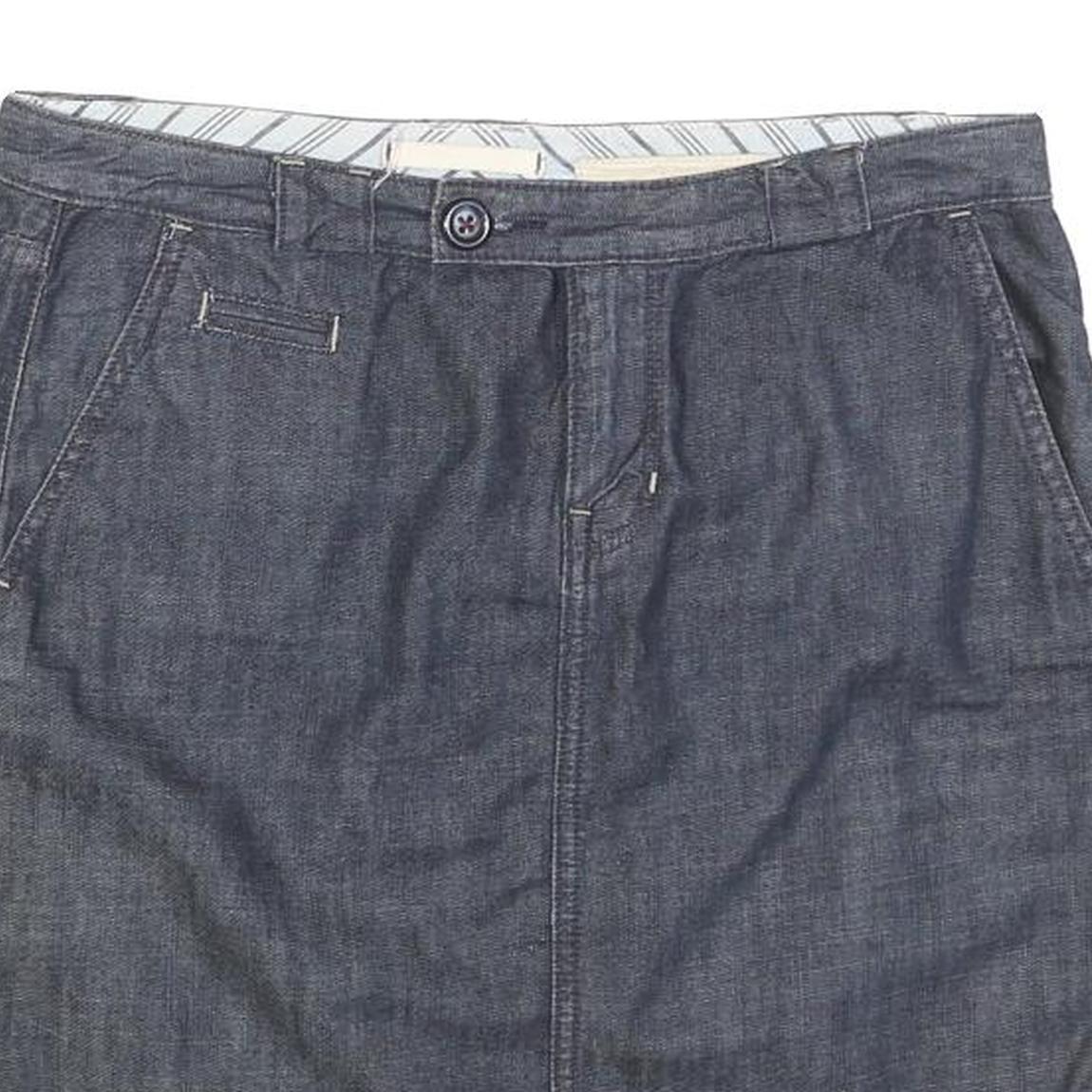 LIMITED EDITION Womens Blue Denim Straight Knee Length Woven Skirt M Cotton