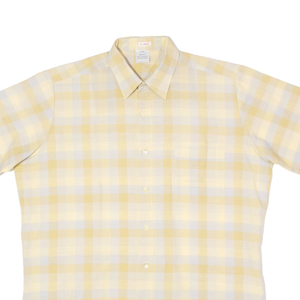 Mens Shirt Yellow 90s Plaid XL