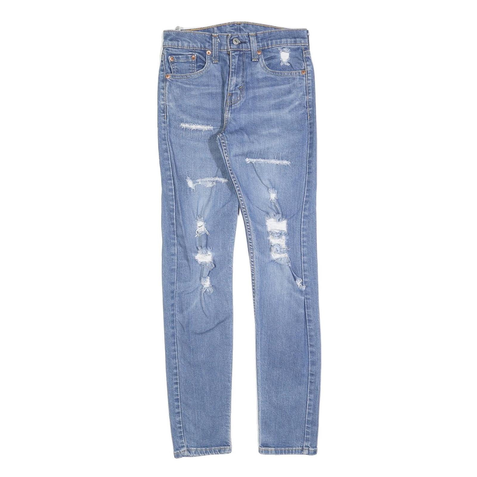 LEVI'S 512 Tapered Mens Jeans Blue Slim Tapered Denim Medium W27 L32 Distressed