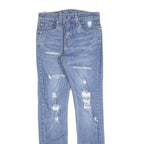 LEVI'S 512 Tapered Mens Jeans Blue Slim Tapered Denim Medium W27 L32 Distressed