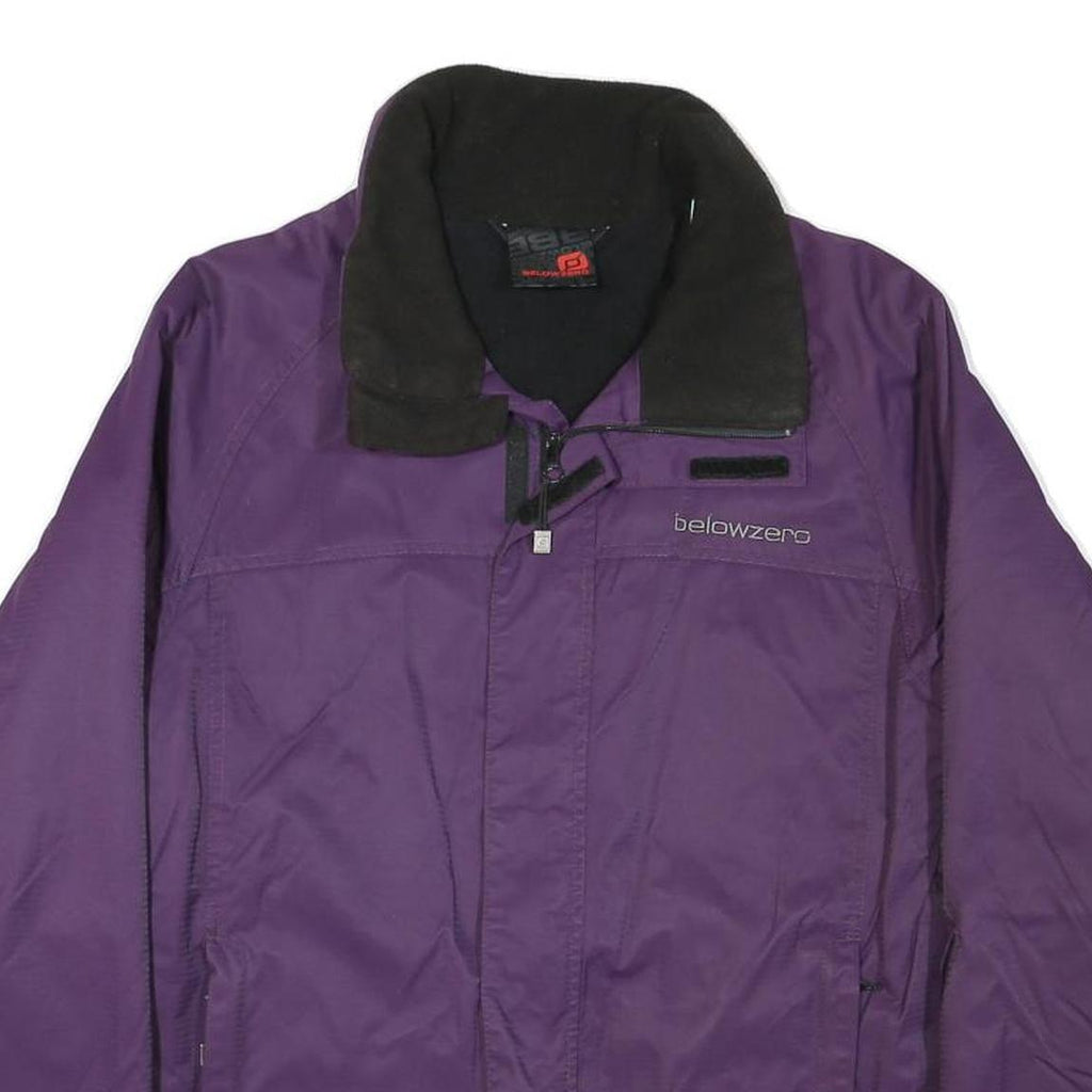 BELOW ZERO Mens Purple & Black Outdoor Zip Up Jacket L Polyester Blend Woven