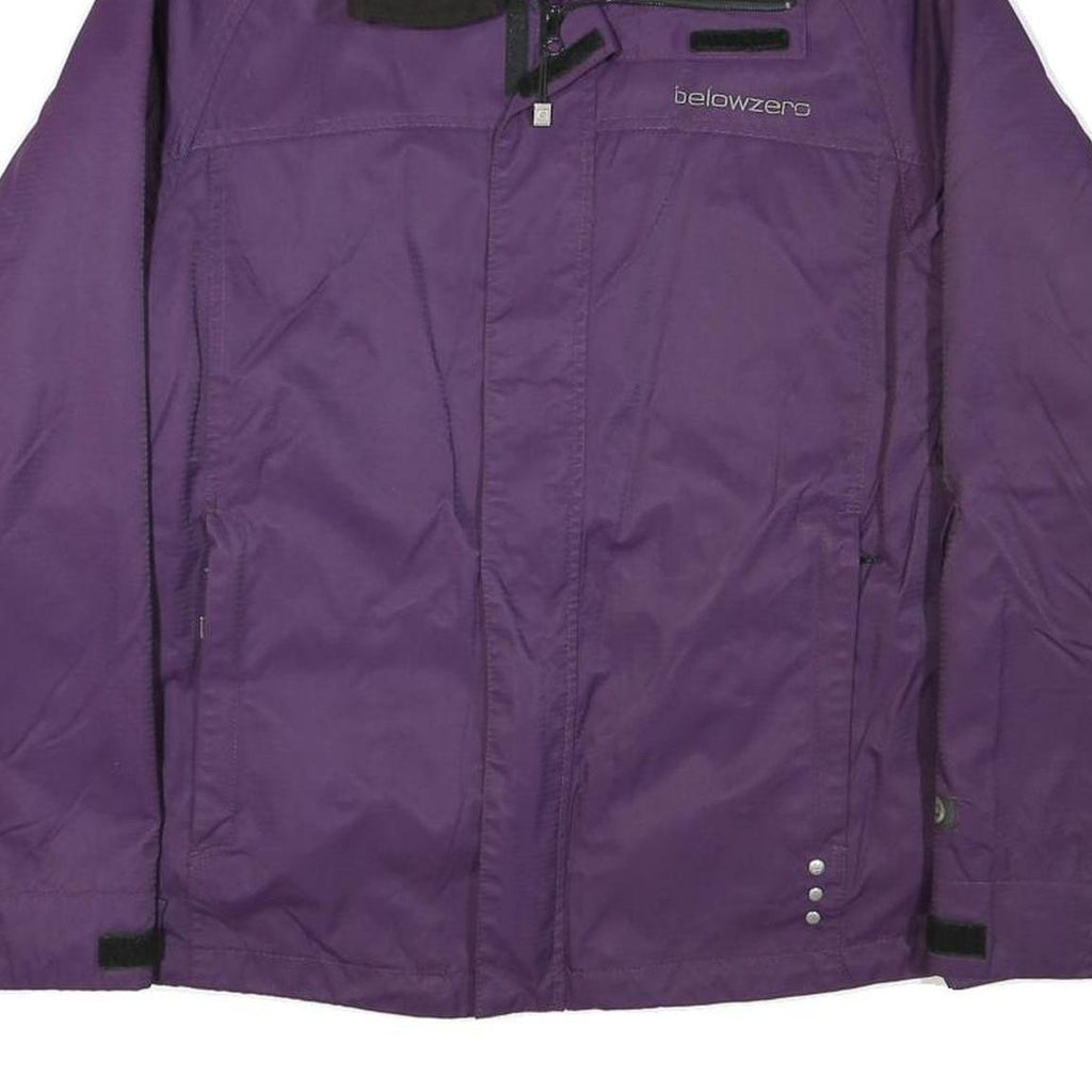 BELOW ZERO Mens Purple & Black Outdoor Zip Up Jacket L Polyester Blend Woven