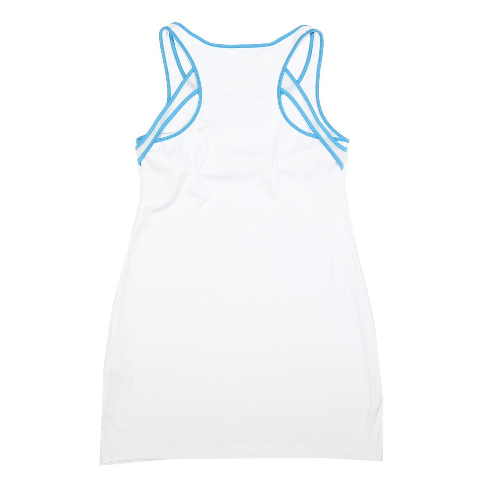 LACOSTE Womens White & Blue Sport Dress Polyester Blend Sleeveless Mini M Tennis