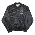 WESTARK Mens Black Satin Button Jacket XL Embroidered Moose Lodge Logo