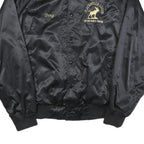WESTARK Mens Black Satin Button Jacket XL Embroidered Moose Lodge Logo