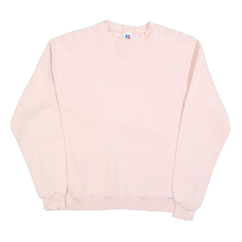 RUSSELL ATHLETIC Womens Pink Crew Neck L Cotton Blend Casual Lightweight