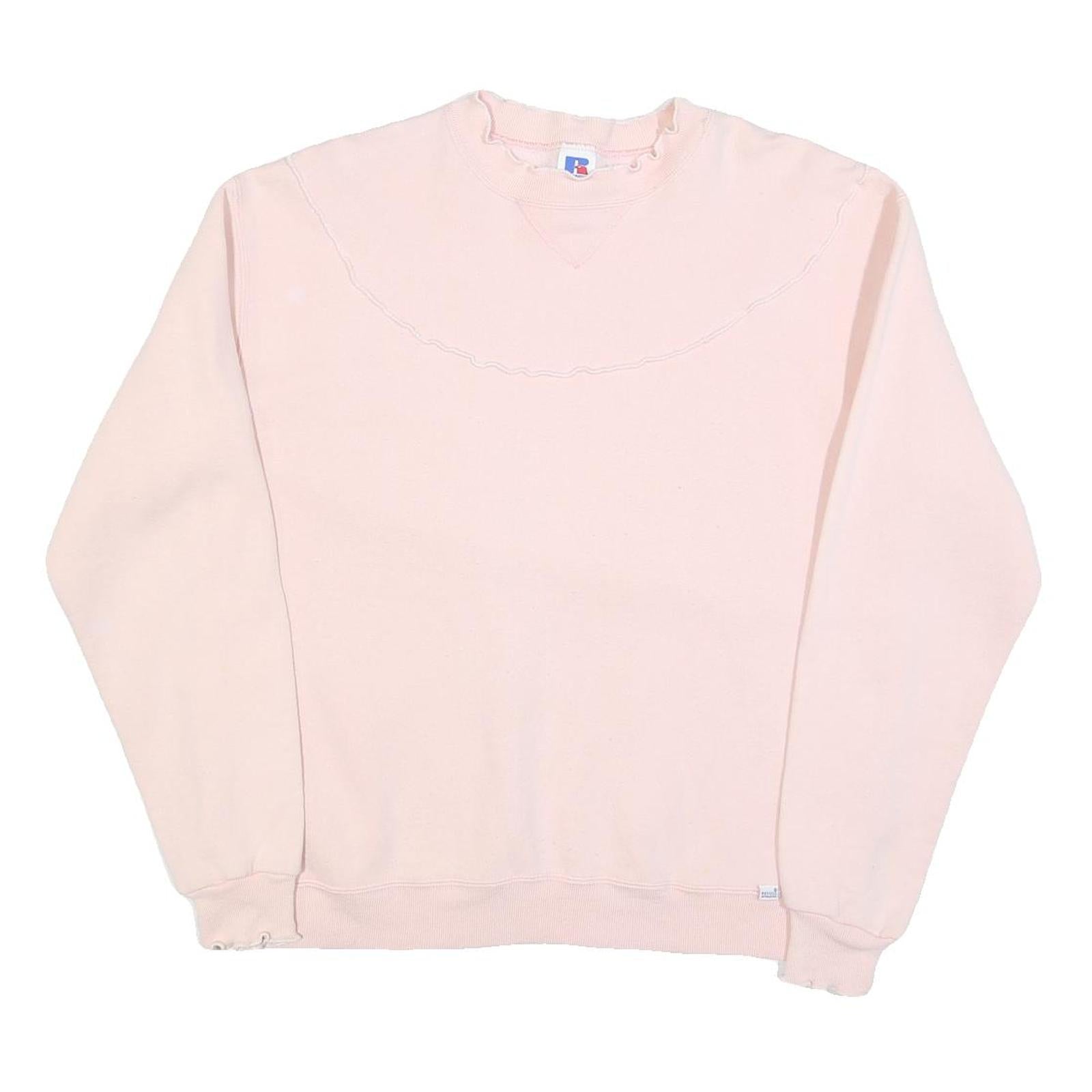 RUSSELL ATHLETIC Womens Pink Crew Neck L Cotton Blend Casual Lightweight