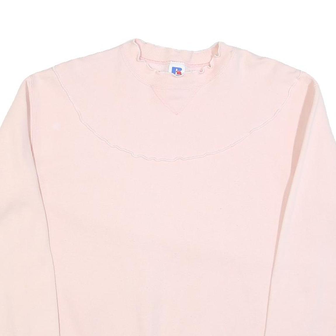 RUSSELL ATHLETIC Womens Pink Crew Neck L Cotton Blend Casual Lightweight