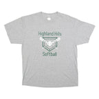 PORT & COMPANY Mens Grey Highland Hills Softball Graphic T-Shirt L Short Sleeve