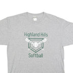 PORT & COMPANY Mens Grey Highland Hills Softball Graphic T-Shirt L Short Sleeve