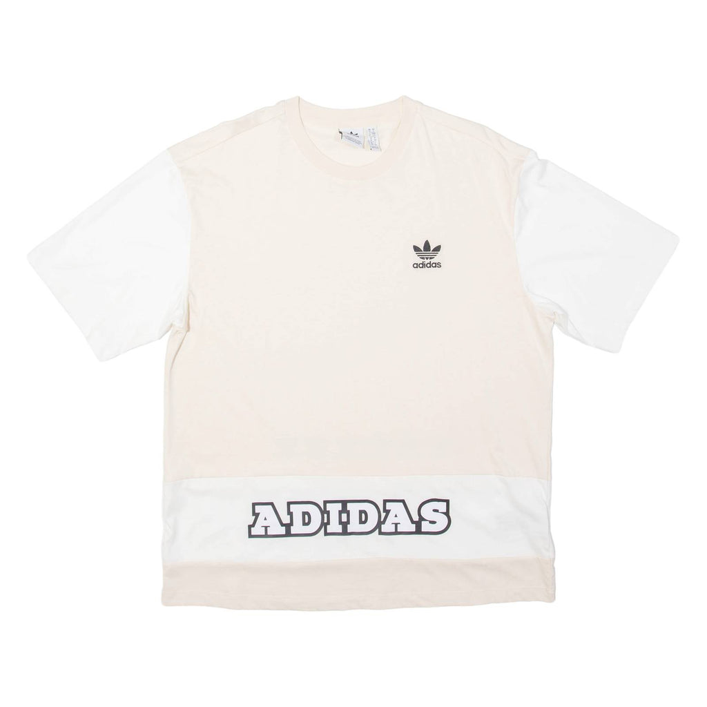 ADIDAS Womens T-Shirt Cream UK 10