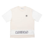 ADIDAS Womens T-Shirt Cream UK 10
