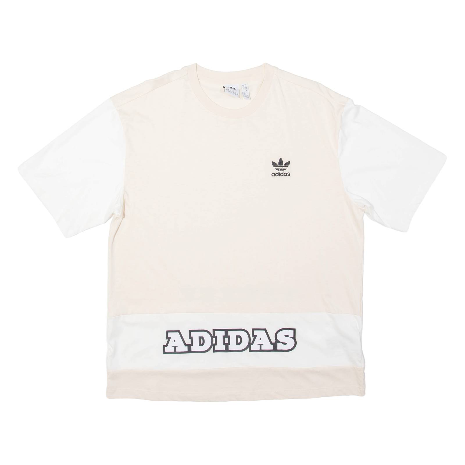 ADIDAS Womens T-Shirt Cream UK 10