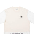 ADIDAS Womens T-Shirt Cream UK 10