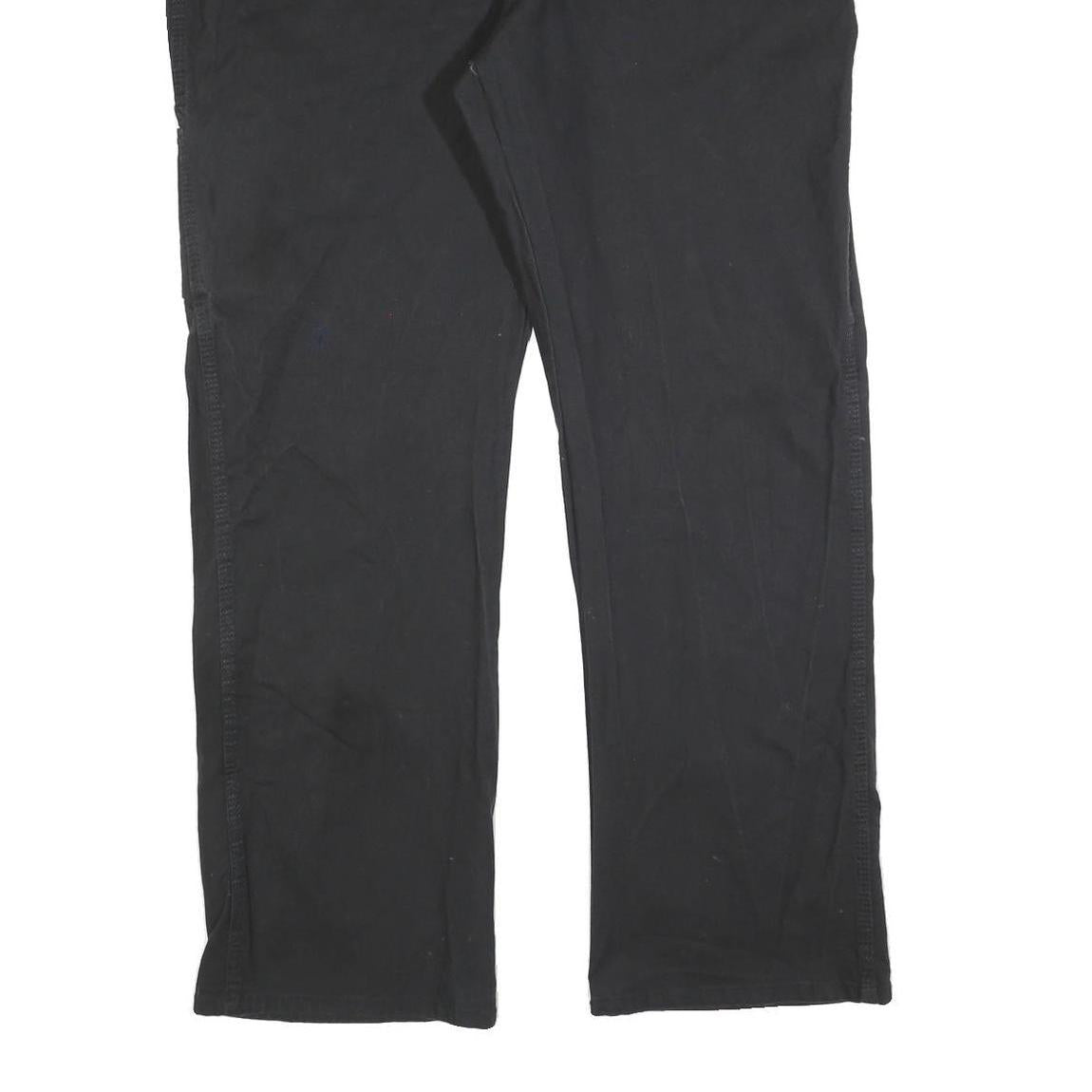 DICKIES Mens Regular Fit Black Cotton Blend Straight Leg Trousers W40 L32