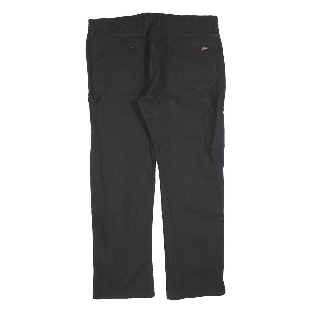 DICKIES Mens Regular Fit Black Cotton Blend Straight Leg Trousers W40 L32