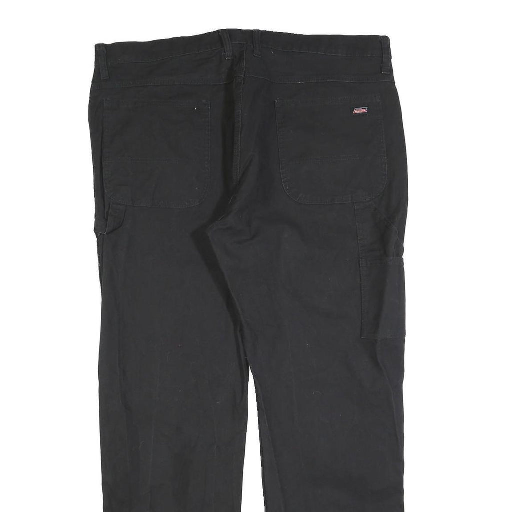DICKIES Mens Regular Fit Black Cotton Blend Straight Leg Trousers W40 L32