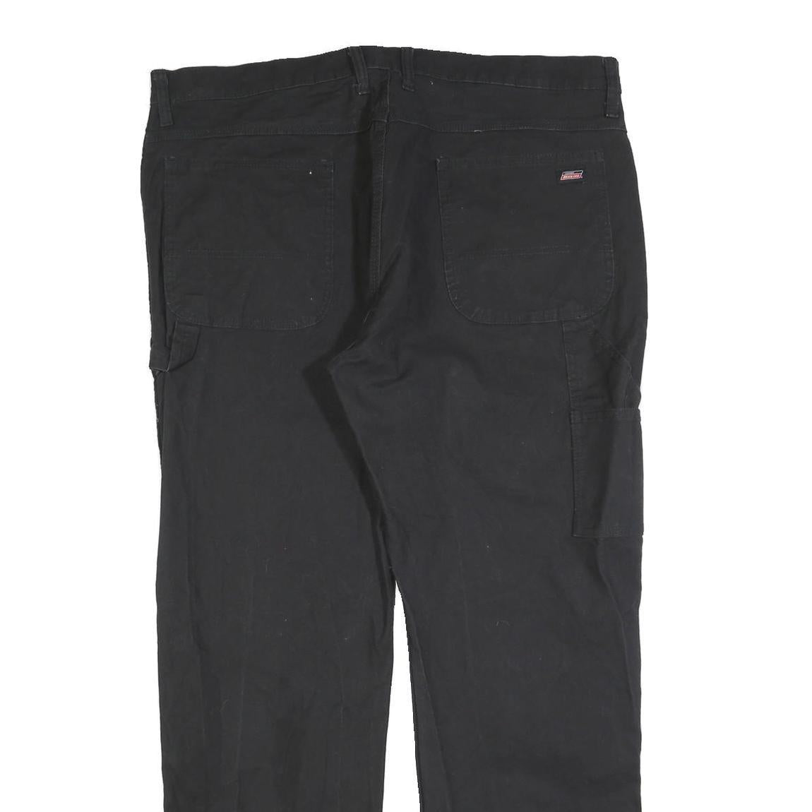 DICKIES Mens Regular Fit Black Cotton Blend Straight Leg Trousers W40 L32