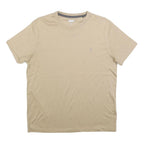 DKNY Mens Beige Cotton Blend T-Shirt M Short Sleeve Crew Neck Plain Casual